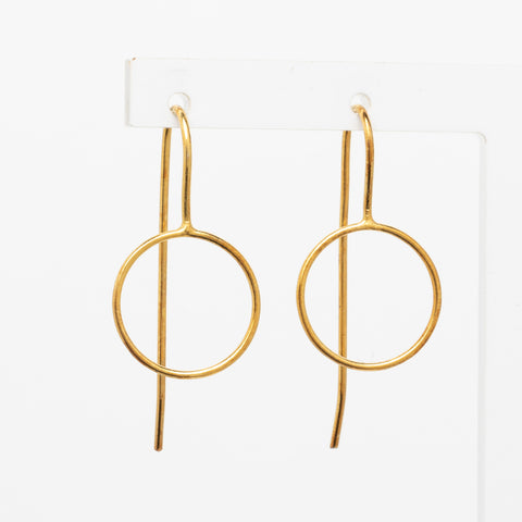 Circle Hook Earrings - gold