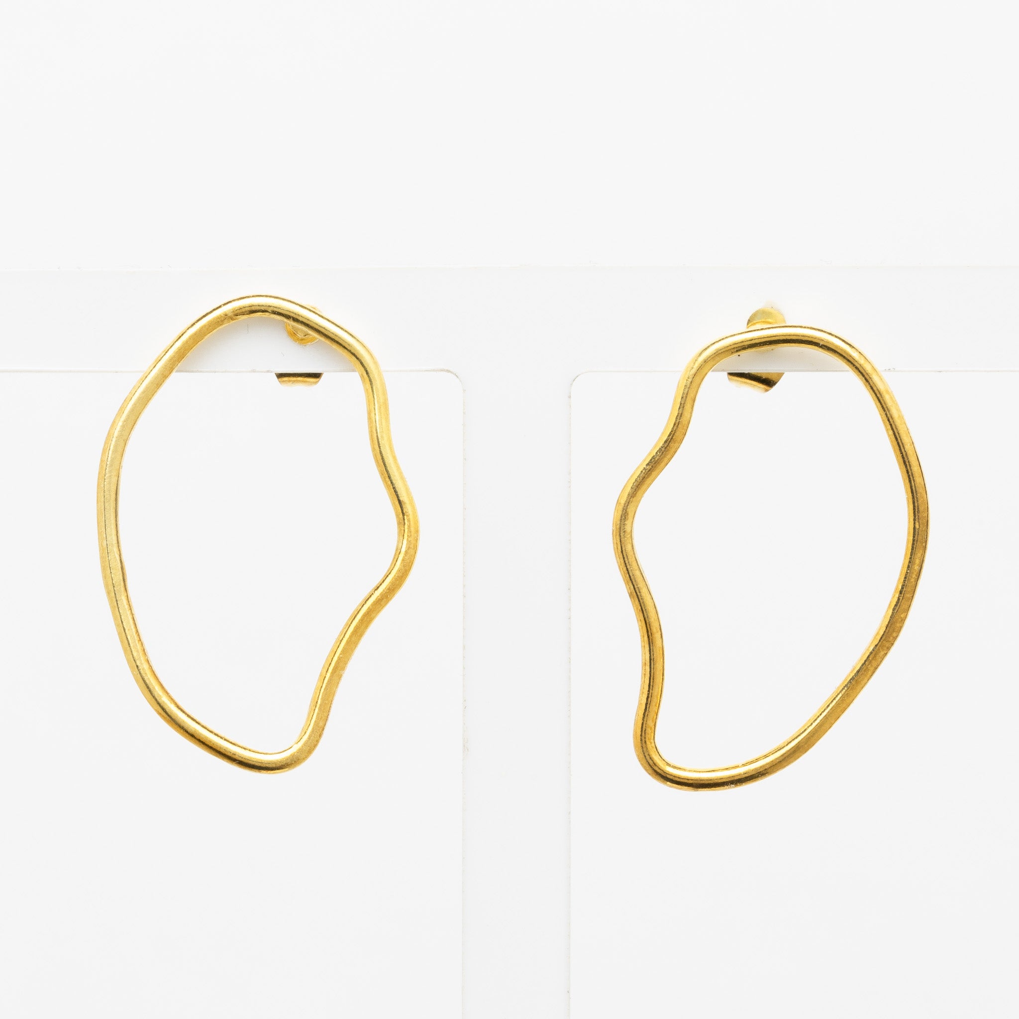 Organic Shaped Stud Earrings - gold