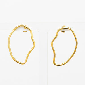 Organic Shaped Stud Earrings - gold