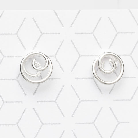 "Spiral" Stud Earrings - silver