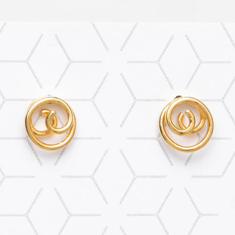 "Spiral" Stud Earrings - gold