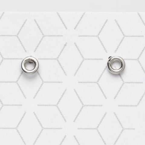 Tiny "Donut" Stud Earrings - silver