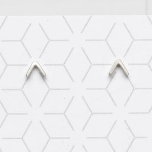 Tiny Arrow Stud Earrings - silver