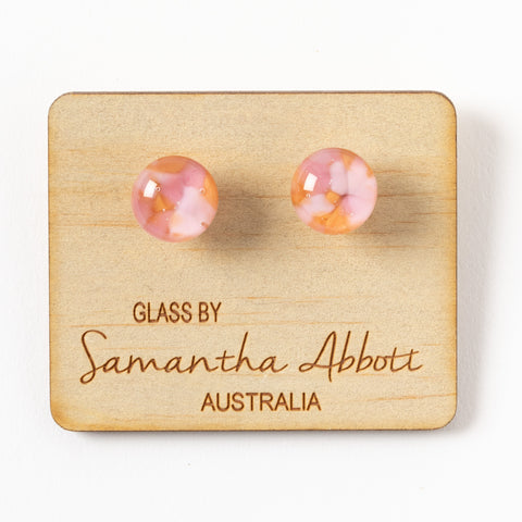 Glass Stud Earrings - Blush Mosaic
