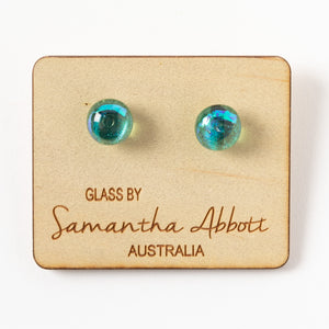 Glass Stud Earring -  Emerald Glow