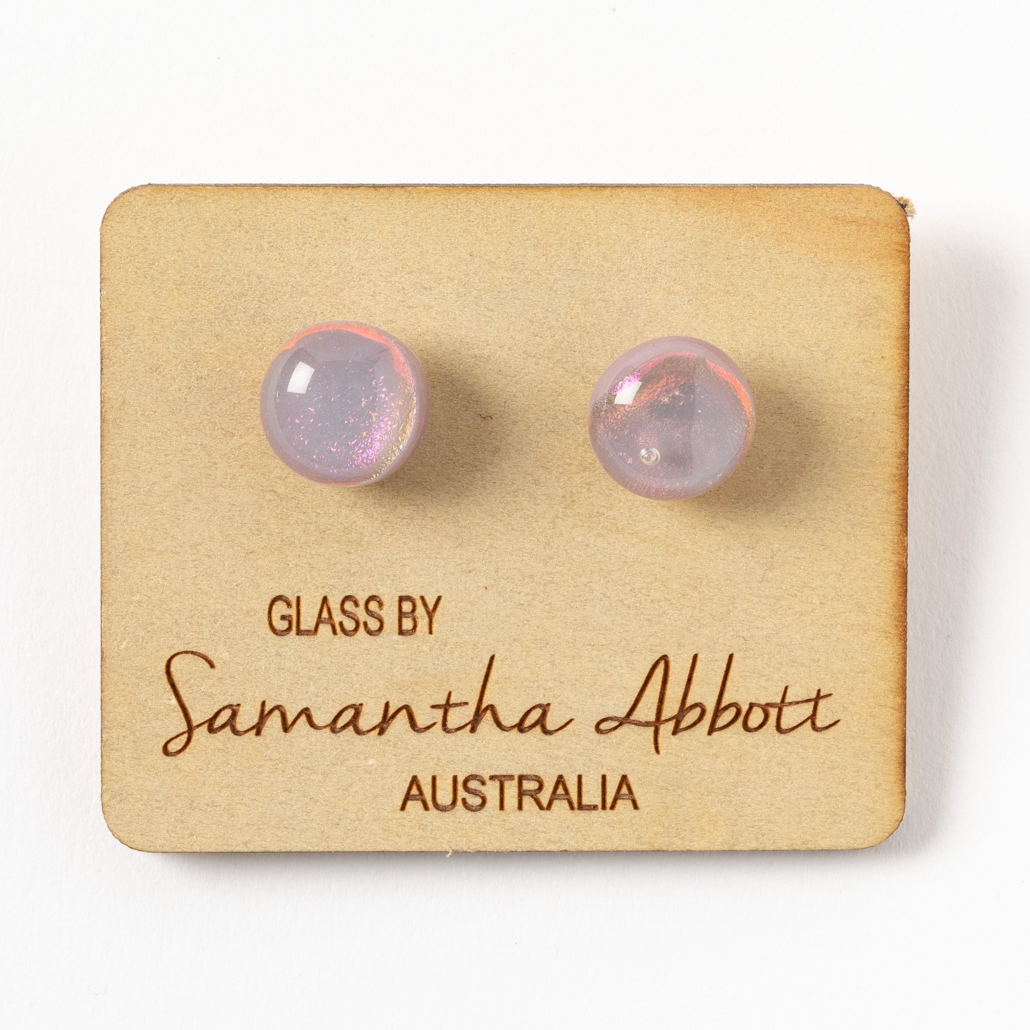 Glass Stud Earring -  Soft Lilac