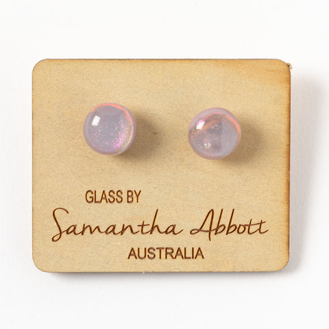 Glass Stud Earring -  Soft Lilac