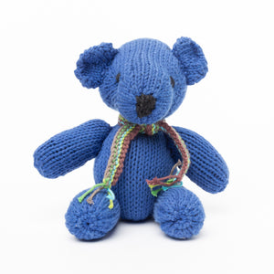 Cotton Harlequin Teddy - blue